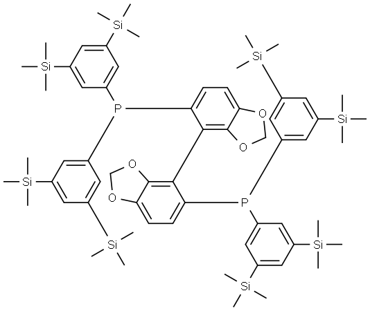 (R)-1,1'-[4,4'-Bi-1,3-benzodioxole]-5,5'-diylbis[1,1-bis[3,5-bis(trimethylsilyl)phenyl]phosphine Structure