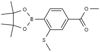 Methyl 3-(methylthio)-4-(4,4,5,5-tetramethyl-1,3,2-dioxaborolan-2-yl)benzoate Structure