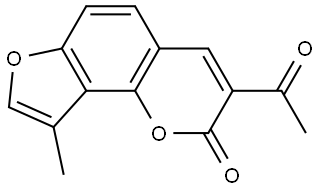 3-Acetyl-9-methyl-2H-furo[2,3-h]-1-benzopyran-2-one Structure