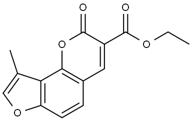 Ethyl 9-methyl-2-oxo-2H-furo[2,3-h]-1-benzopyran-3-carboxylate Structure