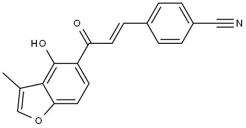 4-[(1E)-3-(4-Hydroxy-3-methyl-5-benzofuranyl)-3-oxo-1-propen-1-yl]benzonitrile Structure