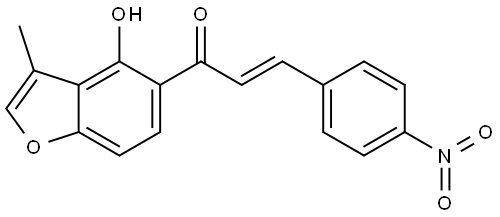 (2E)-1-(4-Hydroxy-3-methyl-5-benzofuranyl)-3-(4-nitrophenyl)-2-propen-1-one Structure