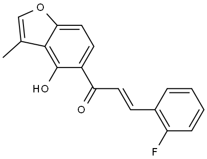 (2E)-3-(2-Fluorophenyl)-1-(4-hydroxy-3-methyl-5-benzofuranyl)-2-propen-1-one Structure