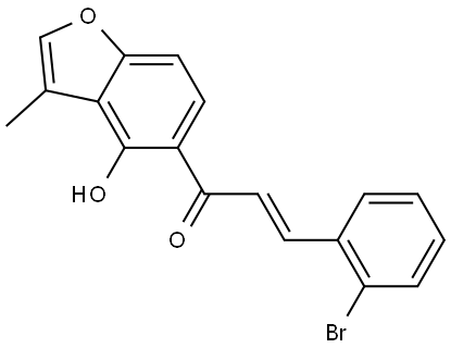 (2E)-3-(2-Bromophenyl-1-(4-hydroxy-3-methyl-5-benzofuranyl)-2-propen-1-one Structure