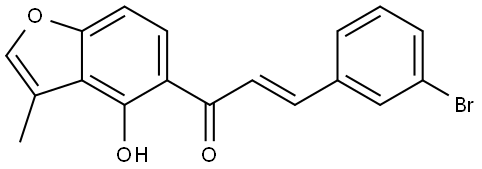 (2E)-3-(3-Bromophenyl)-1-(4-hydroxy-3-methyl-5-benzofuranyl)-2-propen-1-one Structure