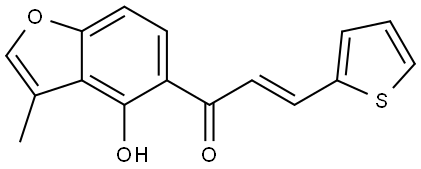 (2E)-1-(4-Hydroxy-3-methyl-5-benzofuranyl)-3-(2-thienyl)-2-propen-1-one Structure