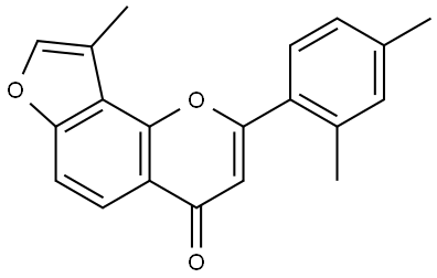 2-(2,4-Dimethylphenyl-9-methyl-4H-furo[2.3-h)]-1-benzopyran-4-one Structure