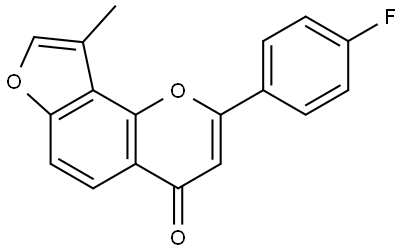 2-(4-Fluorophenyl)-9-methyl-4H-furo[2,3-h]-1-benzopyran-4-one Structure