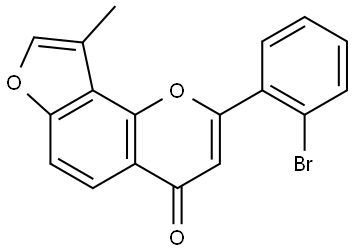 2-(2-Bromophenyl)-9-methyl-4H-furo[2,3-h]-1-benzopyran-4-one Structure