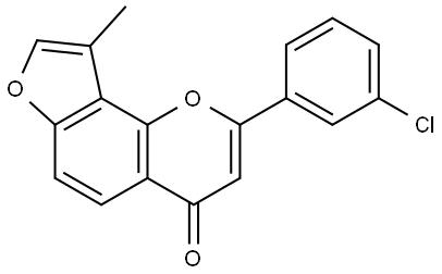 2-(3-Chlorophenyl)-9-methyl-4H-furo[2,3-h]-1-benzopyran-4-one 구조식 이미지