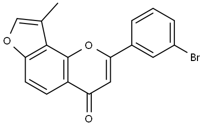 2-(3-Bromophenyl)-9-methyl-4H-furo[2,3-h]-1-benzopyran-4-one Structure