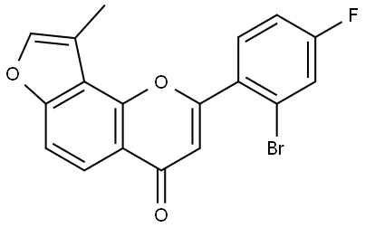 2-(2-Bromo-4-fluorophenyl)-9-methyl-4H-furo[2,3-h]-1-benzopyran-4-one Structure