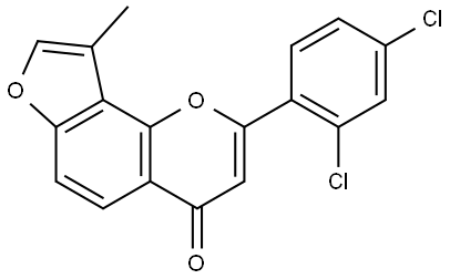 2-(2,4-Dichlorophenyl)-9-methyl-4H-furo[2,3-h]-1-benzopyran-4-one Structure