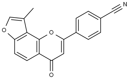 4-(9-Methyl-4-oXo-4H-furo[2,3-h]-1-benzopyran-2-yl)benzonitrile Structure