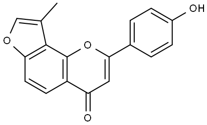 2-(4-Hydroxyphenyl)-9-methyl-4H-furo[2,3-h]-1-benzopyran-4-one Structure