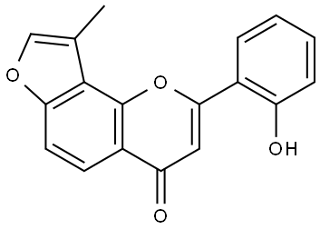 2-2-Hydroxyphenyl)-9-methyl-4H-furo[2,3-h]-1-benzopyran-4-one Structure