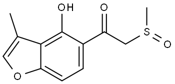 1-4-Hydroxy-3-methyl-5- benzofuranyl)-2-(methylsufinyl)ethanone Structure