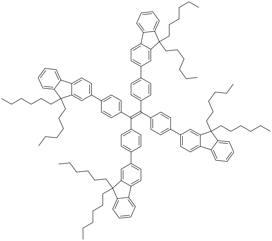 Tetraki[4-(9,9-dihexylfluorenyl)]ethylene 구조식 이미지