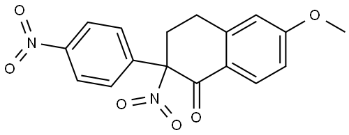 6-methoxy-2-nitro-2-(4-nitrophenyl)-3,4-dihydronaphthalen-1-(2H)-one Structure
