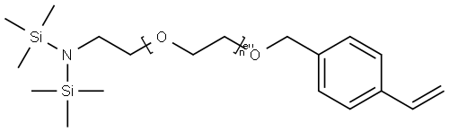 α-[2-[bis(trimethylsilyl)amino]ethyl]-ω-[(4-ethenylphenyl)methoxy]- poly(oxy-1,2-ethanediyl) Structure