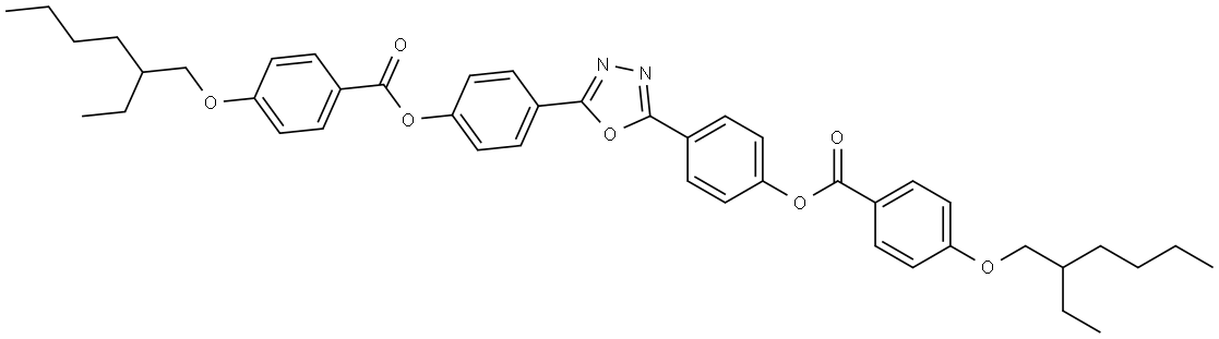 (1,3,4-oxadiazole-2,5-diyl)bis(4,1-phenylene) bis(4-((2-ethylhexyl)oxy)benzoate) 구조식 이미지