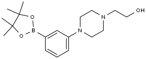 1-Piperazineethanol, 4-[3-(4,4,5,5-tetramethyl-1,3,2-dioxaborolan-2-yl)phenyl]- Structure