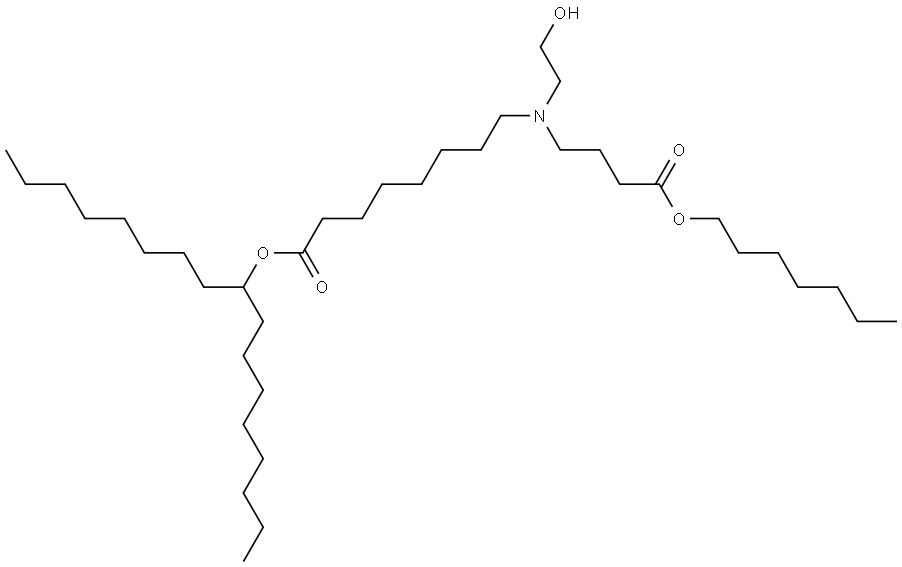 heptadecan-9-yl 8-((4-(heptyloxy)-4-oxobutyl)(2-hydroxyethyl)amino)octanoate Structure