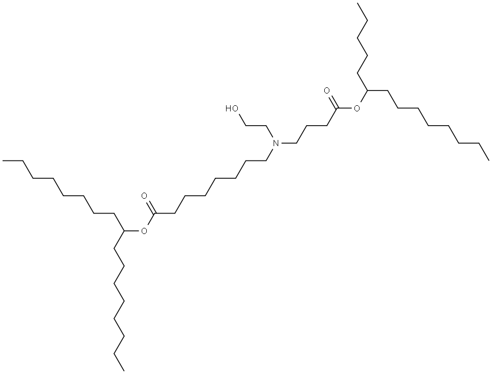 heptadecan-9-yl 8-((2-hydroxyethyl)(4-oxo-4-(tetradecan-6-yloxy)butyl)amino)octanoate Structure