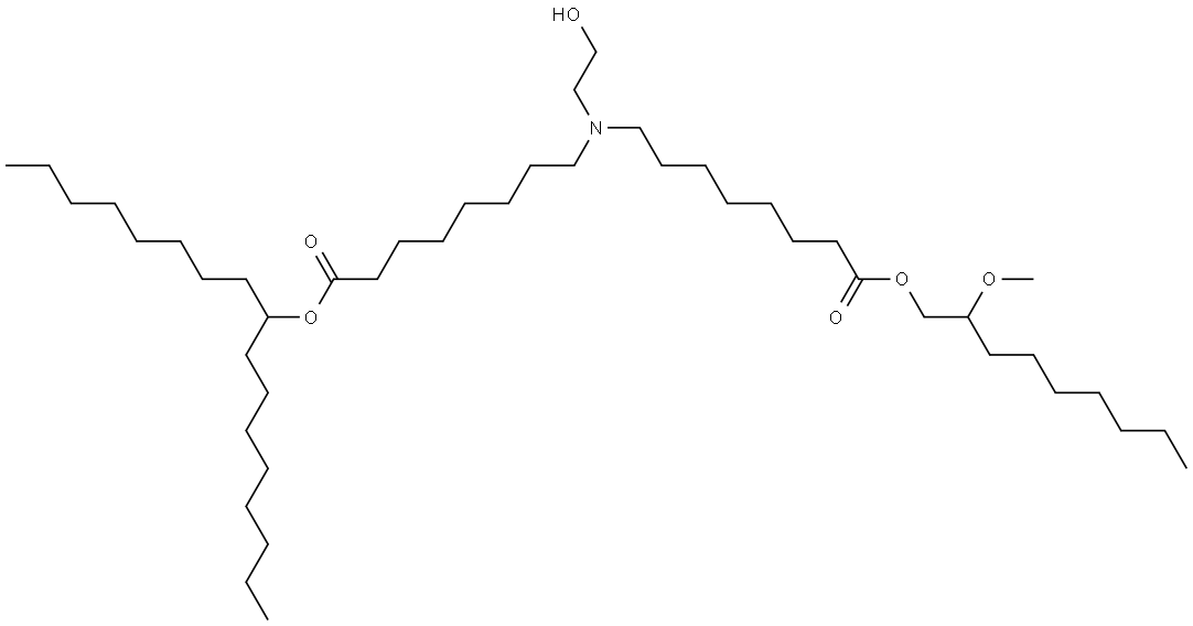 heptadecan-9-yl 8-((2-hydroxyethyl)(8-((2-methoxynonyl)oxy)-8-oxooctyl)amino)octanoate Structure