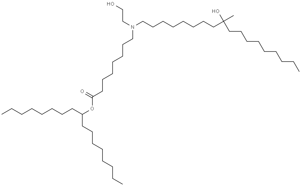 heptadecan-9-yl 8-((9-hydroxy-9-methyloctadecyl)(2-hydroxyethyl)amino)octanoate Structure