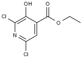 4-Pyridinecarboxylic acid, 2,6-dichloro-3-hydroxy-, ethyl ester 구조식 이미지