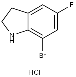 1H-Indole, 7-bromo-5-fluoro-2,3-dihydro-, hydrochloride (1:1) Structure