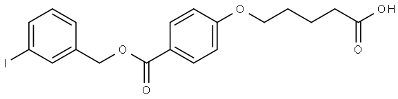 Benzoic acid, 4-(4-carboxybutoxy)-, 1-[(3-iodophenyl)methyl] ester Structure