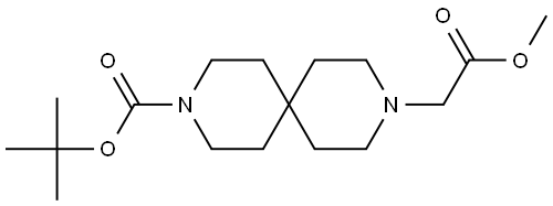 tert-butyl 9-(2-methoxy-2-oxoethyl)-3,9-diazaspiro[5.5]undecane-3-carboxylate Structure