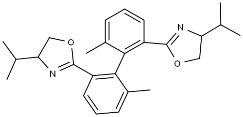 Oxazole, 2,2'-[(1S)-6,6'-dimethyl[1,1'-biphenyl]-2,2'-diyl]bis[4,5-dihydro-4-(1-methylethyl)-, (4S,4'S)- (9CI) Structure