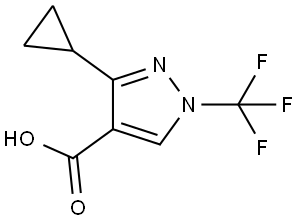 1H-Pyrazole-4-carboxylic acid, 3-cyclopropyl-1-(trifluoromethyl)- Structure