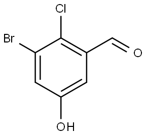 3-Bromo-2-chloro-5-hydroxybenzaldehyde Structure