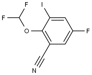 2-(Difluoromethoxy)-5-fluoro-3-iodobenzonitrile Structure