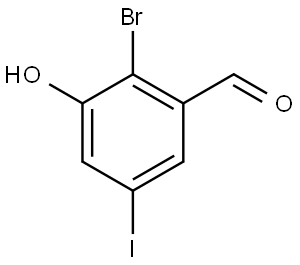 2-Bromo-3-hydroxy-5-iodobenzaldehyde Structure