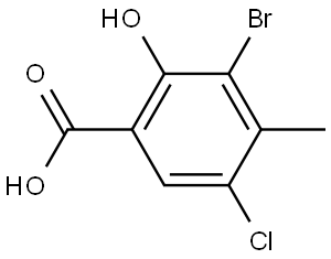 3-Bromo-5-chloro-2-hydroxy-4-methylbenzoic acid Structure