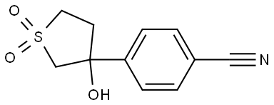 4-(Tetrahydro-3-hydroxy-1,1-dioxido-3-thienyl)benzonitrile Structure