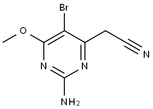 4-Pyrimidineacetonitrile, 2-amino-5-bromo-6-methoxy- Structure