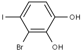 3-Bromo-4-iodo-1,2-benzenediol Structure