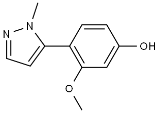 Phenol, 3-methoxy-4-(1-methyl-1H-pyrazol-5-yl)- Structure