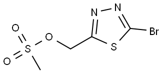 1,3,4-Thiadiazole-2-methanol, 5-bromo-, 2-methanesulfonate Structure