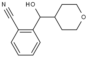 2-[Hydroxy(tetrahydro-2H-pyran-4-yl)methyl]benzonitrile Structure