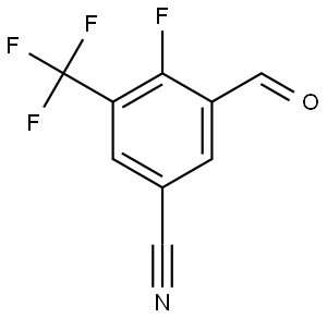 4-fluoro-3-formyl-5-(trifluoromethyl)benzonitrile Structure