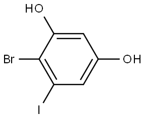 4-Bromo-5-iodo-1,3-benzenediol Structure