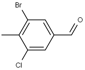 3-Bromo-5-chloro-4-methylbenzaldehyde Structure