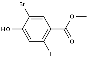 Methyl 5-bromo-4-hydroxy-2-iodobenzoate 구조식 이미지